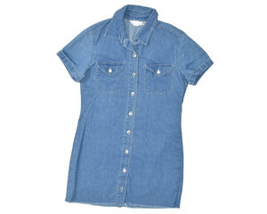 Vintage Jody California Denim Dress Juniors Size 7 Short Sleeve Button Down